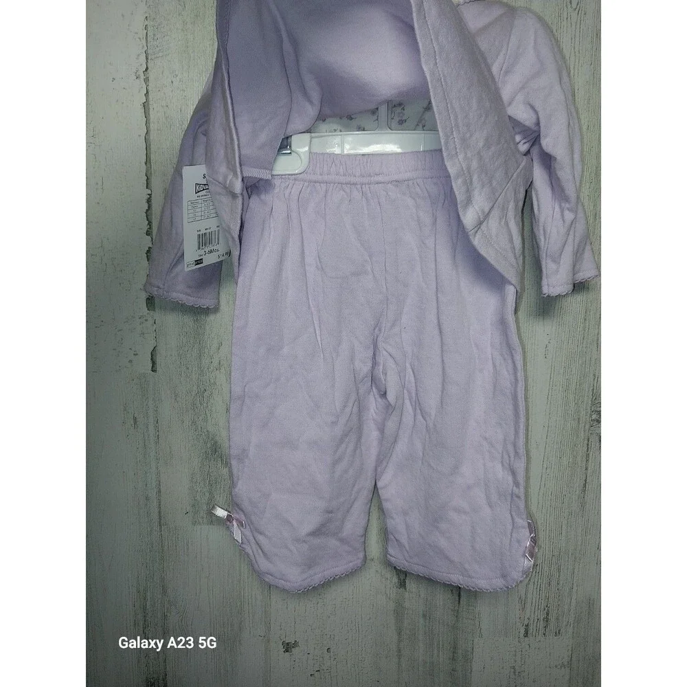 Little Wonders Girls 3-6 Months Purple Floral 3 Piece Set.  NWT